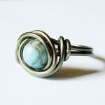 Turquoise and Gunmetal Ring..