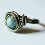 Turquoise and Gunmetal Ring..