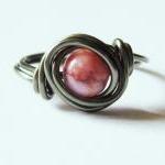 Pink and Gunmetal Gemstone ..