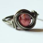 Pink and Gunmetal Gemstone ..