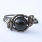 Black Agate Ring in Gunmeta..
