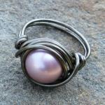 Swarovski Pearl Ring in Pow..