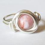 Silver and Pink Jasper Ring