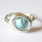 Turquoise and Silver Wire W..