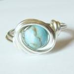 Turquoise and Silver Wire W..