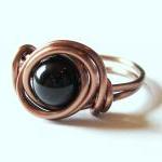 Black Agate ring in Antique..