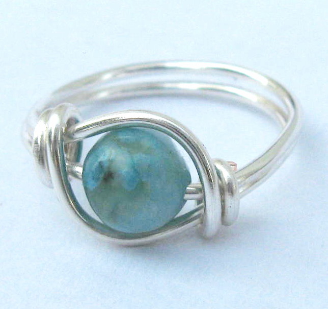 Turquoise Jasper Gemstone Ring in Silver