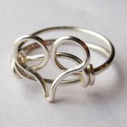 Silver Heart Ring Custom Size