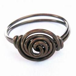 Antique Brass Rosette Ring Custom Size