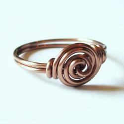 Antique Copper Rosette Ring Custom Size